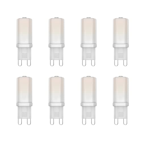 Klighten G9 LED Lampen, 3W/300LM Warmweiß 3000K, G9 LED Birne Leuchtmittel Glühbirnen, Nicht Dimmbar AC 220-240V, 360 Grad Winkel, 8er Pack von Klighten
