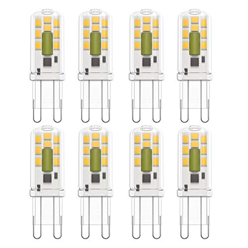 Klighten G9 LED Lampen, 3W/350LM Natürliches Weiß 4000K, 16x 2835SMD, G9 LED Birne Leuchtmittel Glühbirnen, Nicht Dimmbar AC 220V, 8er Pack von Klighten