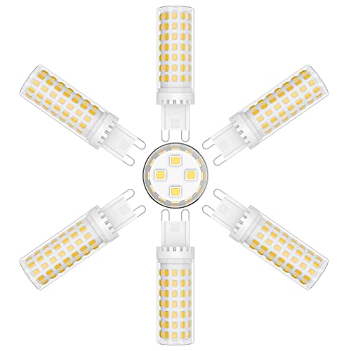 Klighten G9 LED Lampen, 9W Natürliches Weiß 4000K, G9 LED Birne Leuchtmittel Glühbirnen, Nicht Dimmbar AC 220-240V, 360 Grad Winkel, 6er Pack von Klighten