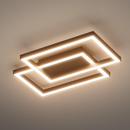 Klighten LED Deckenleuchte Schwarz 35W, Modern Warmweiß 3000K Deckenlampe aus Metall, Geometrisch Deckenbeleuchtung für Schlafzimmer Wohnzimmer Flur Esszimmer Arbeitszimmer, L40cm ×W30cmx H4cm von Klighten