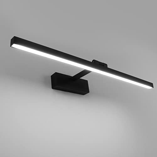 Klighten LED Spiegellampe Bad 61cm, 180 Grad Drehung Wandleuchte für bad IP44, 18W 1170 Lumen Spiegelleuchte Bad, Badleuchte Wand ​Aluminium, 5500K Kaltes Weiß, Schwarz von Klighten