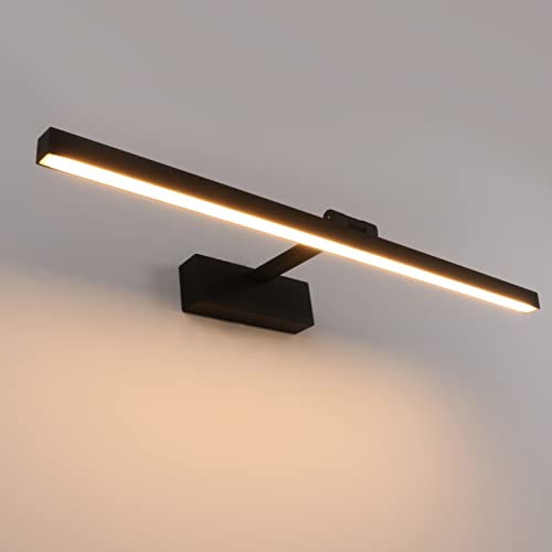 Klighten LED Spiegellampe Bad 61cm, 180 Grad Drehung Wandleuchte für bad IP44, 18W 1170 Lumen Spiegelleuchte Bad, Badlampe Wand Aluminium, Warmweiß 3000K, Schwarz von Klighten