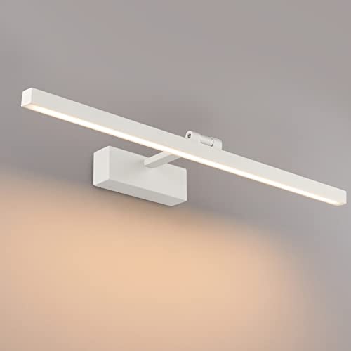 Klighten LED Spiegelleuchte Bad 60cm 18W, 180 Grad Drehung Wandleuchte für bad IP44 Wasserdichte, Spiegellampe Bad, Badezimmer Wandlampe ​Aluminium, 1170 Lumen, Warmweiß 3000K, Weiß von Klighten