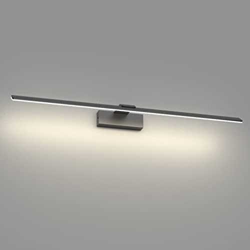 Klighten LED Spiegellampe Bad 24W, 80cm, Modern Badlampe Badleuchte Wand, Spiegel Beleuchtung Bad, Badezimmer Lampe Wand Aluminium, 144 LEDs, 2100 Lumen, Natürliches Weiß 4500K, Schwarz von Klighten