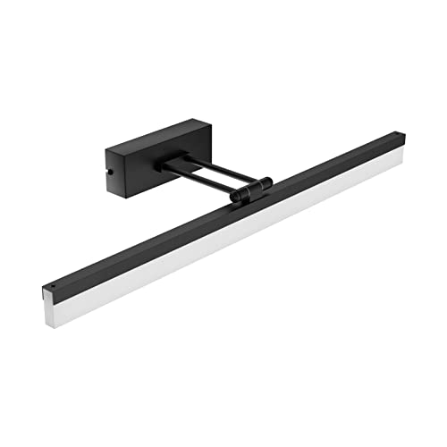 Klighten LED Spiegellampe Badezimmer 14W 910Lumen, 60cm Schwarz Spiegelleuchte Bad, 180 Grad Einstellbar Modern Wandleuchte Badlampe Wand Aluminium, Kalt Weiß 6000K von Klighten