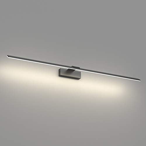 Klighten LED Spiegelleuchte Bad 100cm, 30W IP44 Spiegellampe Bad, Wandleuchte für Bad, Modern Badezimmer Wandlampe Aluminium Badlampe Wand, 180 LEDs, Natürliches Weiß 4500K, Schwarz von Klighten