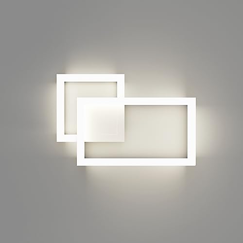 Klighten LED Wandleuchte Innen, 24W, 1960LM, Mordern Wandlampe, Natürliches Weiß 4000K, Dekorative Wandbeleuchtung Für Schlafzimmer, Treppe. Wohnzimmer, 110-240V, Weiß von Klighten
