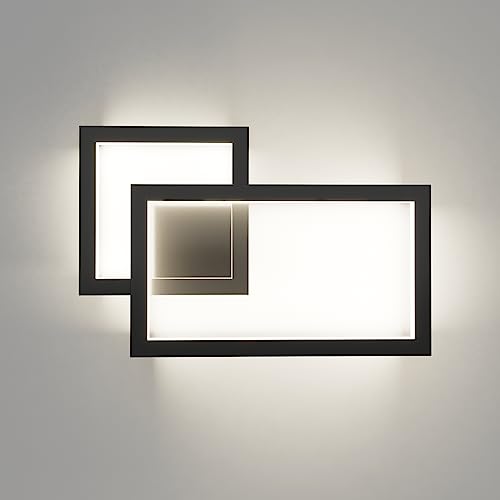 Klighten LED Wandleuchte Innen, 24W, 1960LM, Mordern Dekorative Wandlampe, Neutral Weiß 4000K, Wandbeleuchtung Für Schlafzimmer Wohnzimmer Korridor, 110-240V, Schwarz von Klighten