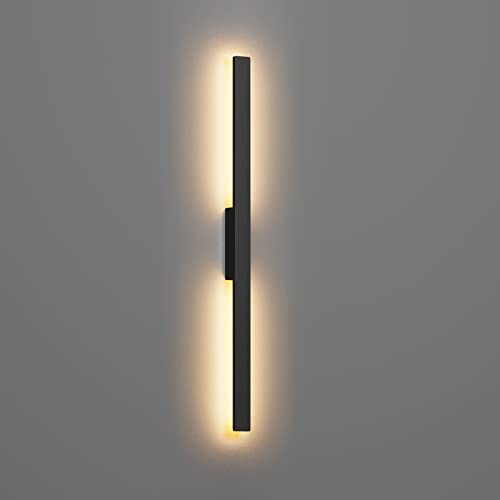 Klighten Lange Wandleuchte LED Aussen Innen 28W 1750LM, Außenwandleuchten Wasserdicht IP65 Außenlampe Wandlampe für Garten Terrasse Garage Villa, 104cm, Warmweiß 3000K, Schwarz von Klighten