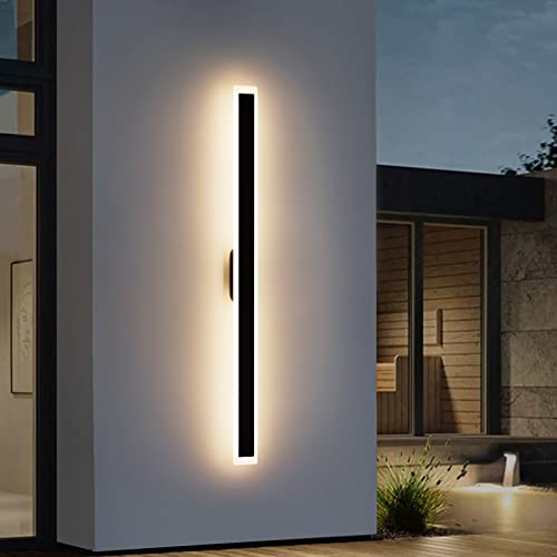 Klighten Lange Wandleuchte Villa Wandleuchte Schwarze Wandleuchte Wasserdicht IP54 Aluminium LED Wandleuchte Außen für Gärten, Terrassen,Schlafzimmer Wohnzimmer Innen wandleuchte,120CM/35W von Klighten