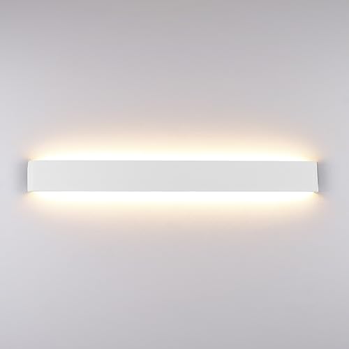 Klighten Wandleuchte LED Innen, 30W Moderne Wandbeleuchtung 91cm Up Down Wandlampe, LED Aluminium Wandstrahler für Schlafzimmer, Wohnzimmer, Treppen und Corridor, Warmweiß 3000k, Weiß von Klighten