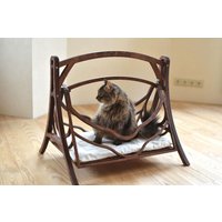 Katze Schaukeln Bett Holz Katzenkorb Hängematte Haustiere Korb Möbel Katzenhöhle Unterschlupf Schaukel Set von KlikKlakBlocks