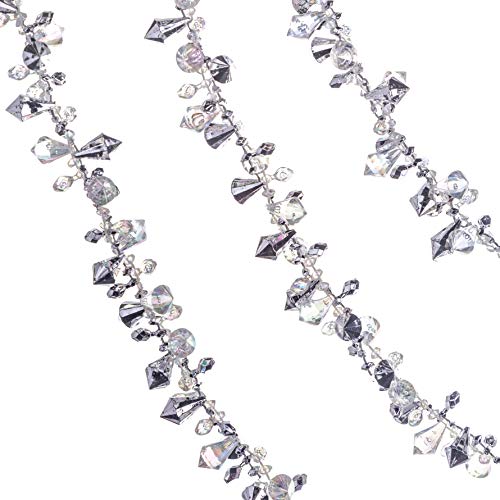 Klikel Irisierende Silberne große Twinkle Ice Double Twist Perlen-Girlande, 2 Stück je 3 m Klikel Irisierende Silberne große Twinkle Ice Double Twist Perlen-Girlande, 2 Stück je 3 m von Klikel