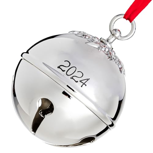 Klikel Weihnachtsglocke Ornament 2024 – Schlittenglocke Weihnachtsschmuck 2024 – Heilige Kugel 2024 Ornament – Glocke Ornament für Weihnachtsbaum – Schlittenglocke graviert 2024–10. Jahresausgabe von Klikel