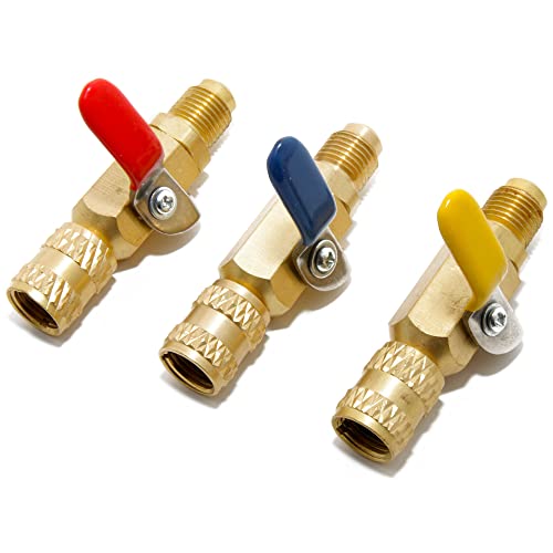Split R410a / R32 3er Set Kugelventil kurz 5/16 SAE-M 5/16 SAE-W für Split oder KFZ Klimaanlage von Klima-B2B