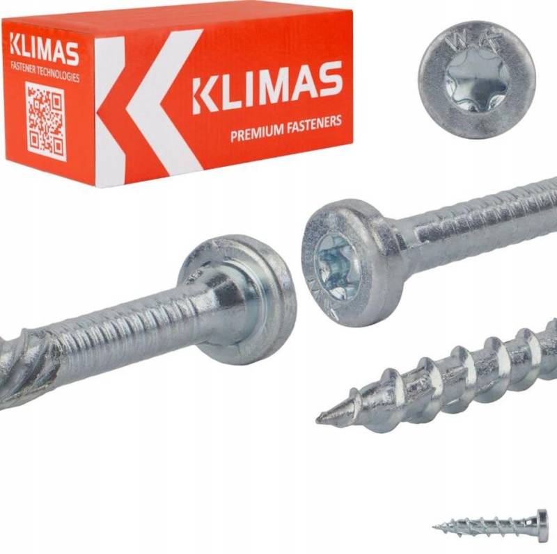 Klimas Holzbauschraube WKCR Konstruktionsschraube Zylinderkopf Torx 50 Stk. von Klimas