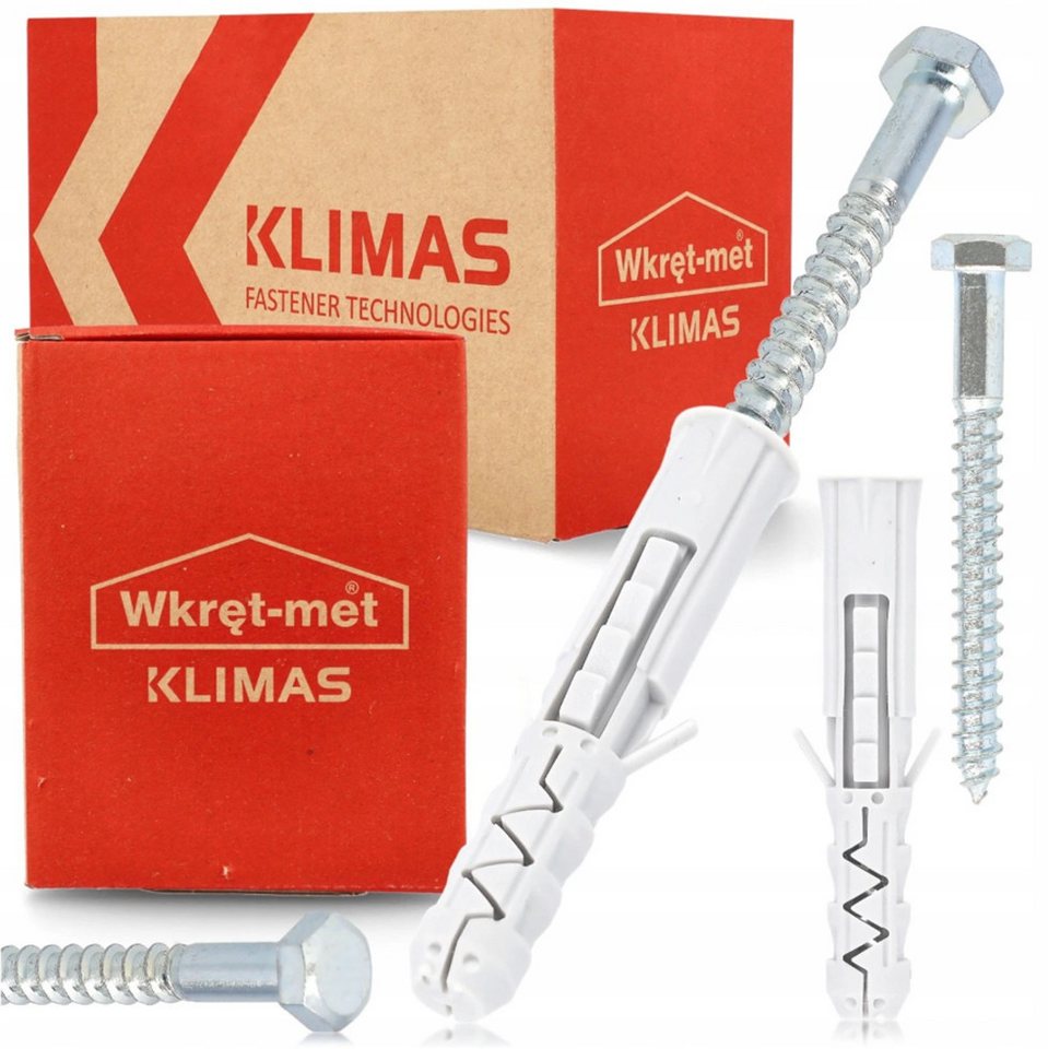 Klimas Schrauben- und Dübel-Set KKX Spreizdübel mit Sechskantschraube, (50 St) von Klimas