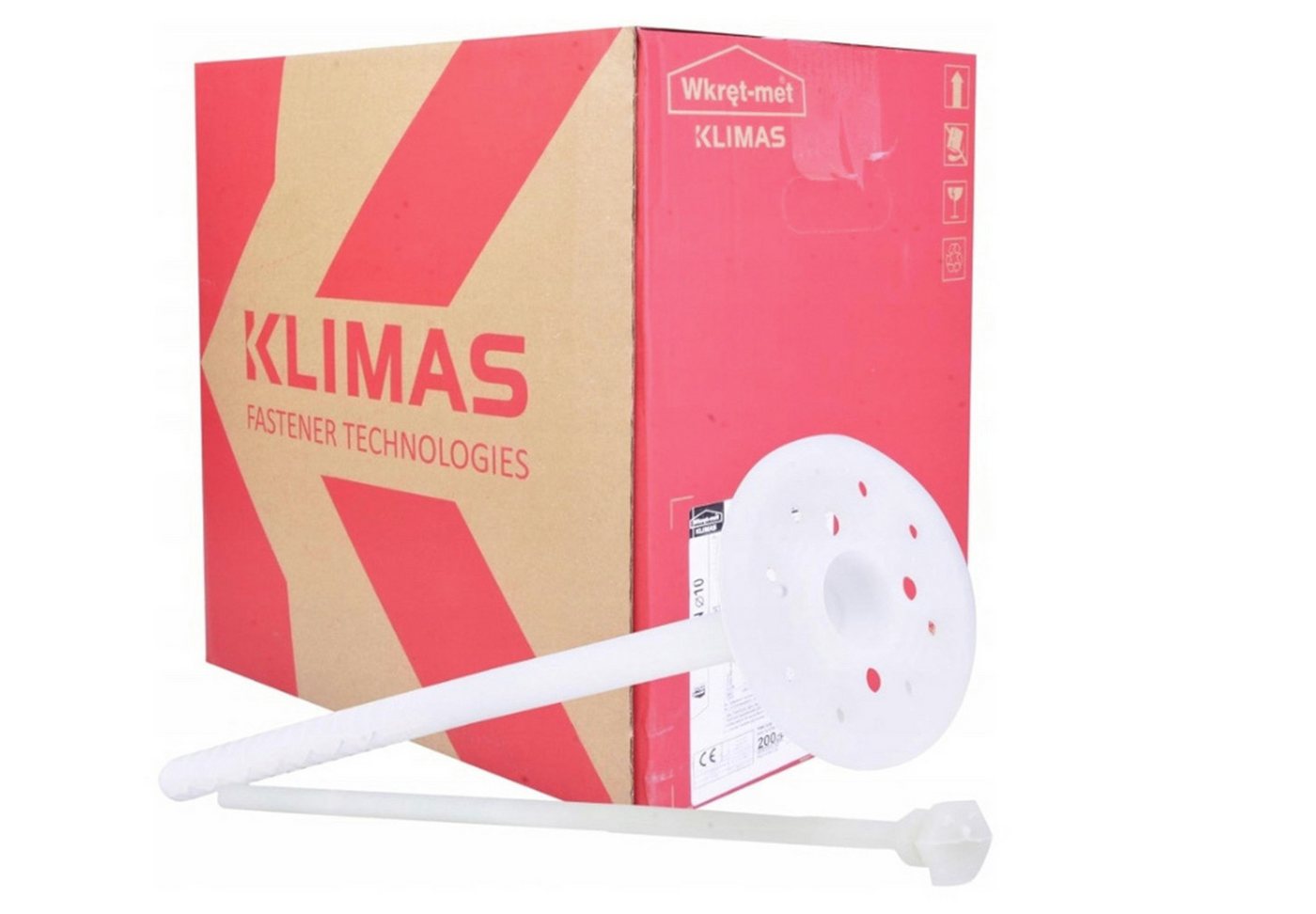 Klimas Schrauben- und Dübel-Set LFN Dämmstoffdübel Einschlagdübel mit Kunststoffstift, (200 St) von Klimas