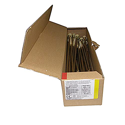 KLIMAS Holzschrauben Torx - Tellerkopfschrauben TX Gelb Schrauben - Flachkopfschrauben Holz - Tellerkopf - Schrauben Set Torx - Holzschrauben Set Dachkonstruktion Schrauben - 10x380 mm - 25 Stück von KLIMAS