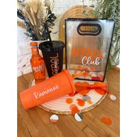 Personalisiertes Geschenkset Aperol Club Apero O'clock Geschenk Set Freundin Aperoli Artikel-Nr.00198 von KlimbimDesignShop