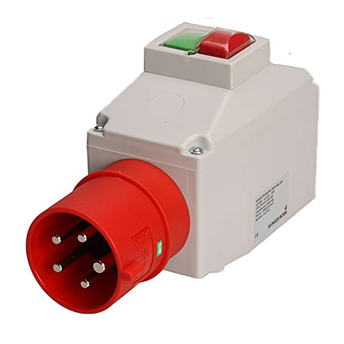 KlingerBorn Gehäuse K3100 für Motorschutzschalter | mit CEE-Kragenstecker 32A | Starter ISKRA MS25 | IP54 Schutz | Grau 7035 - Ohne Schaltgerät von KlingerBorn