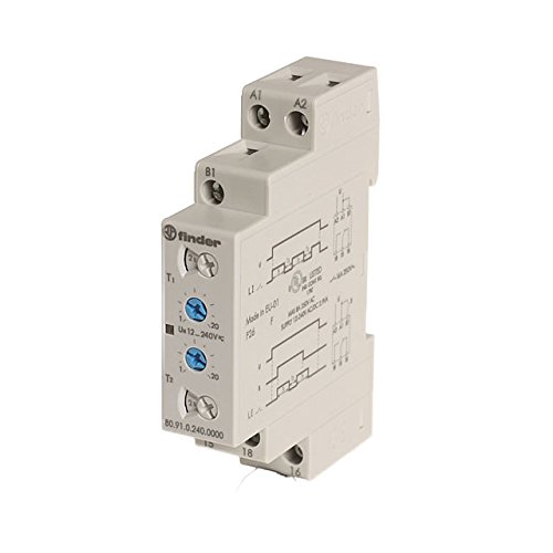 Zeitrelais Finder 80.91-12...240V AC/DC 1 Wechsler IP20 B=17,5mm 0.1s-24h von KlingerBorn