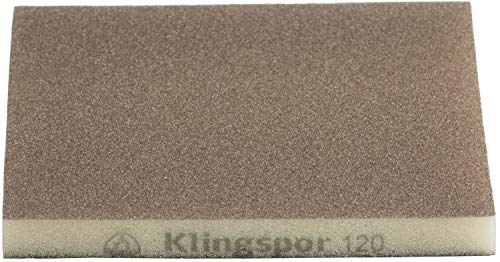 Klingpsor 125281 SW 501, Schleifschwamm, flexibel, beschichtet auf 2 Seiten, 123X96X12,5, 120, 100, 100 Stück von KLINGSPOR