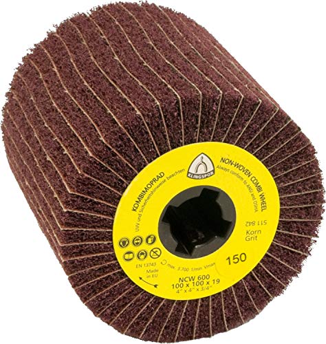 Klingspor 320246 - NCW 600 S Vlies-Satinierwalze, rotbraun, 110x100x19, Verpackungseinheit 1 - Korn 80 von KLINGSPOR