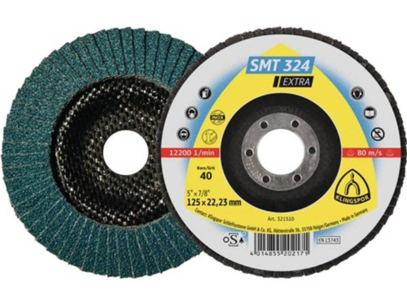Klingspor Fächerscheibe 10er Pack KLINGSPOR 321513 Fächerscheibe SMT 324 Extra D. 115 mm Kör von Klingspor