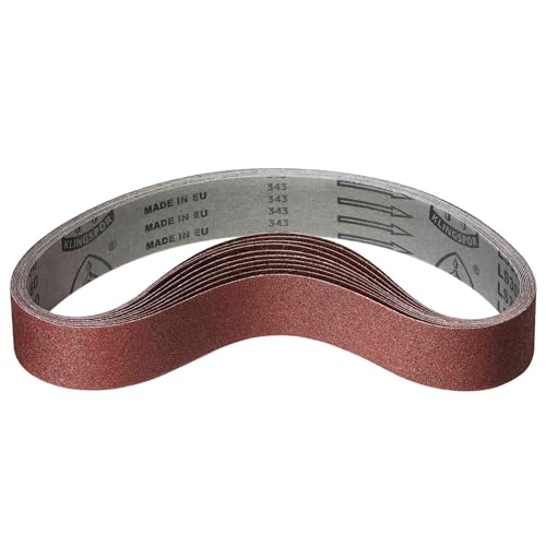 Klingspor Schleifband LS307X – 45 x 710 mm – Körnung P120 – 10 Stück – für Holz & Metall – reißfeste halbflexible Gewebeunterlage – Profi-Schleifbänder für Schärfmaschinen von KLINGSPOR