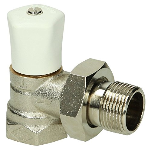 Heimeier Heizkörper-Regulierventil 1" Eck Rotguss vernickelt 0121-04.500 von Klint