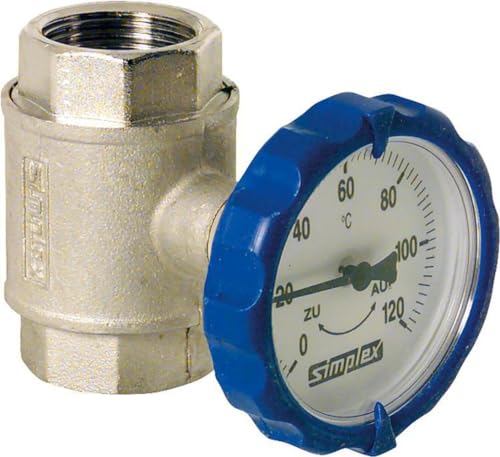 Kugelhahn 1" IG, mit Thermometer blau PN 16, Baulänge 72,5 mm Kugelhahn 1" IG, mit Thermometer blau PN 16, Baulänge 72,5 mm von Klint