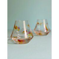 Glas Handbemalt/Wassergläser Upcycling Gläser Glasfarbe Buntes Trinkglas Cocktails Pink Gelb Violett Glas Handbemalt/Wassergläser Upcycling Gläser Glasfarbe Buntes Trinkglas Cocktails Pink Gelb Violett von KlipKlapStudio