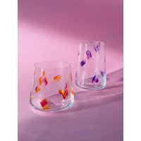 Glas Handbemalt/Wassergläser Upcycling Gläser Glasfarbe Buntes Trinkglas Cocktails Rot Gelb Fire Blau Violett von KlipKlapStudio