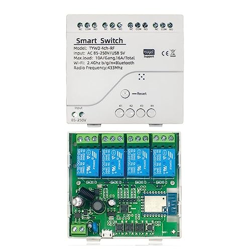 Kliplinc 1 PCS Tuya Smart Switch WiFi-Schaltmodul DIY Timer Hausautomationsmodul AC 85V-250V 4CH f¨¹r Home von Kliplinc