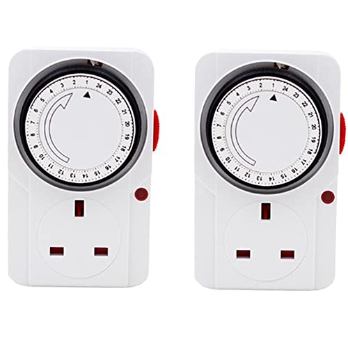 Kliplinc 2X 24-Hour Segmented Timer Switch-Energy-Saving Plug Timer Socket Kit-with Time Controller 3-Pin Plug UK Plug von Kliplinc