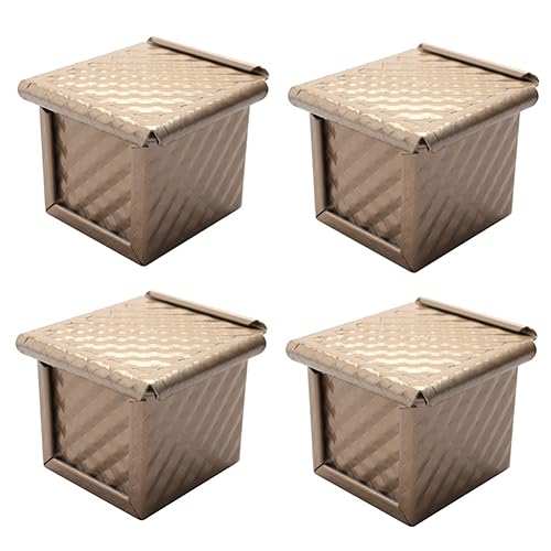 Kliplinc Kastenform mit Deckel, Antihaftbeschichtete Brot-Toastform, Mini-Quadrat-Toastbox zum Backen zu Hause, Perfektes Backset, 4-Teilig, Langlebig, Einfach zu Verwenden von Kliplinc
