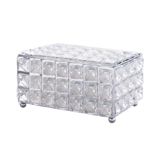 Kliplinc Kristall-Taschentuchbox, Nordisch, Schlicht, Modisch, f¨¹r Tischservietten, Aufbewahrungsbox, Bar, Diamanthalter, Wohnzimmerdekoration, Geschenk, Langlebig, 19 X 11 X 10 cm von Kliplinc