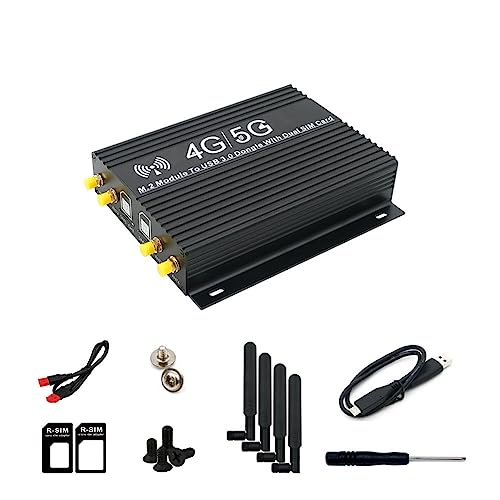 Kliplinc NGFF(M.2) 4G/5G-Modul auf USB 3.0-Adapter mit K¨¹hlerl¨¹fter, Dual-SIM-Kartensteckplatz mit L¨¹fter und GEH?use von Kliplinc