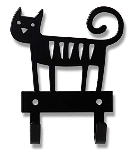 Klippan Bengt & Lotta Cat schwarz Hakenleiste mit 2 Haken 10x11,2 cm, Stahl von Klippan