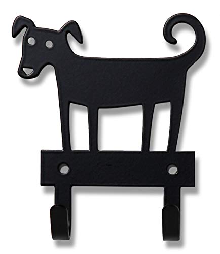 Klippan Bengt & Lotta Dog schwarz Hakenleiste mit 2 Haken 10x11,2 cm, Stahl von Klippan