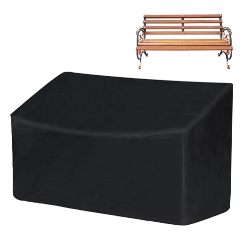 Klmnop Abdeckung für Gartenbank, 2-Sitzer, Terrassenbank, wasserdicht, winddicht, 210D, strapazierfähig, für Gartenmöbel, Terrasse, Zweisitzer (132 x 68 x 91 cm) von Klmnop