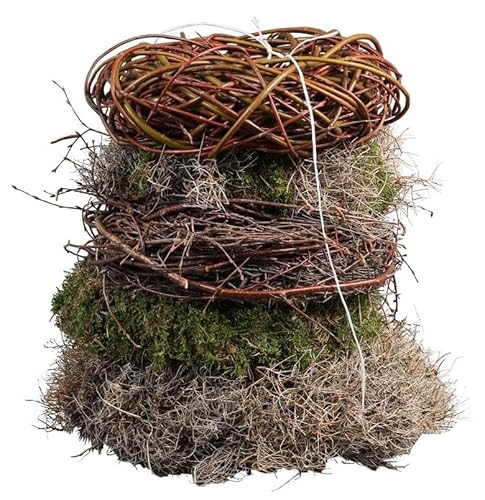 Deko Naturkranz-Set 30cm - 5er Mix aus Holz & Naturfasern - Handgefertigte, vielseitige Kränze zum Basteln & Dekorieren - Ideal für Frühling, Herbst & Advent (5 Stück - Ø 30 cm) von Klocke Dekorationsbedarf