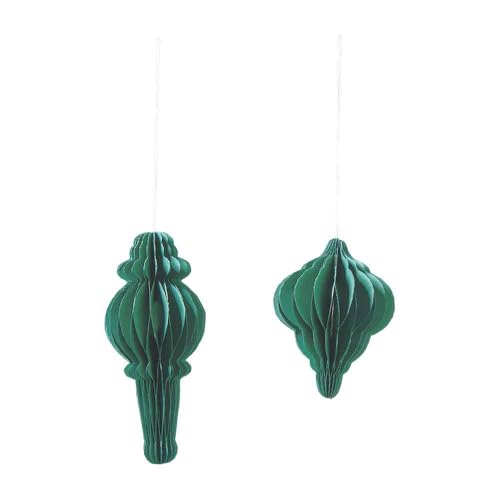 Faltbare Papier Ornamente - 4er Set - Hängende Weihnachtsdeko - Ideal für Festliche Stimmung & Elegante Dekoration (Mint - 4 Stück Sortiert) von Klocke Dekorationsbedarf