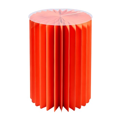 Faltbare Papiersäule - Dekosäule - Vielseitig Einsetzbar als Beistelltisch, Sockel oder Blumenhocker -Platzsparend & Leicht - Ideal für Wohnzimmer, Flur & Events (orange, Ø30 H 60 cm) von Klocke Dekorationsbedarf