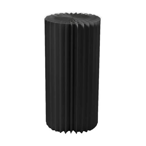 Faltbare Papiersäule - Dekosäule - Vielseitig Einsetzbar als Beistelltisch, Sockel oder Blumenhocker -Platzsparend & Leicht - Ideal für Wohnzimmer, Flur & Events (schwarz, Ø30 H 40 cm) von Klocke Dekorationsbedarf