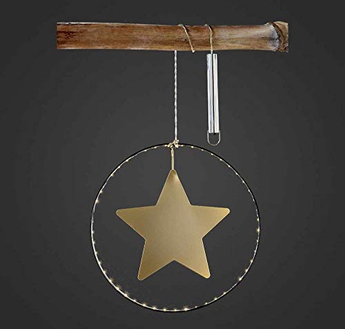 Fensterdeko Weihnachten Beleuchtet - LED Hängedeko Weihnachten - Batteriebetrieben - Weihnachtsdeko (Motiv: Stern, ⌀ 27 cm) von Klocke Dekorationsbedarf