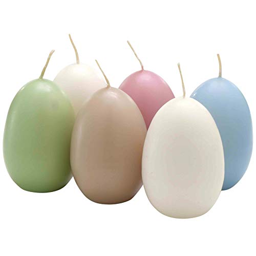 Hochwertige Eikerzen/Ostereier Kerzen - Bunter Mix - Eierkerzen Ostern - Dekoration (Farbmix (3), Höhe: 9 cm (6 Stück)) von Klocke Dekorationsbedarf