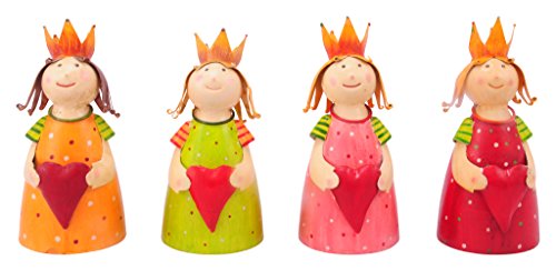 Hochwertige Zaunhocker im Sparset - Pfostenhocker/Zaunfigur Metall - Gartendekoration Zaungucker - Deko - Schutzengel (Prinzessin - 4 Stück - 26 cm) von Klocke Dekorationsbedarf