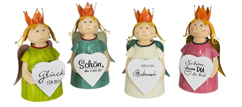 Hochwertige Zaunhocker im Sparset - Pfostenhocker/Zaunfigur Metall - Gartendekoration Zaungucker - Deko - Schutzengel (Schutzengel - 8 Stück - 21 cm) von Klocke Dekorationsbedarf